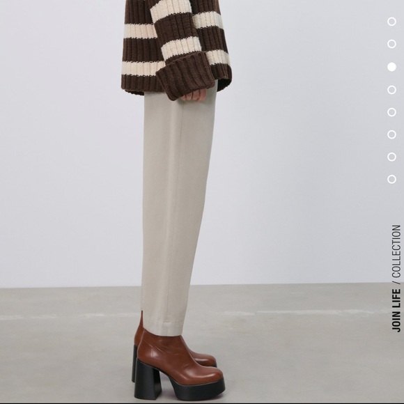 NWOT SLIGHT TEAR Cropped tapered fit pants — Zara - Picture 3 of 8